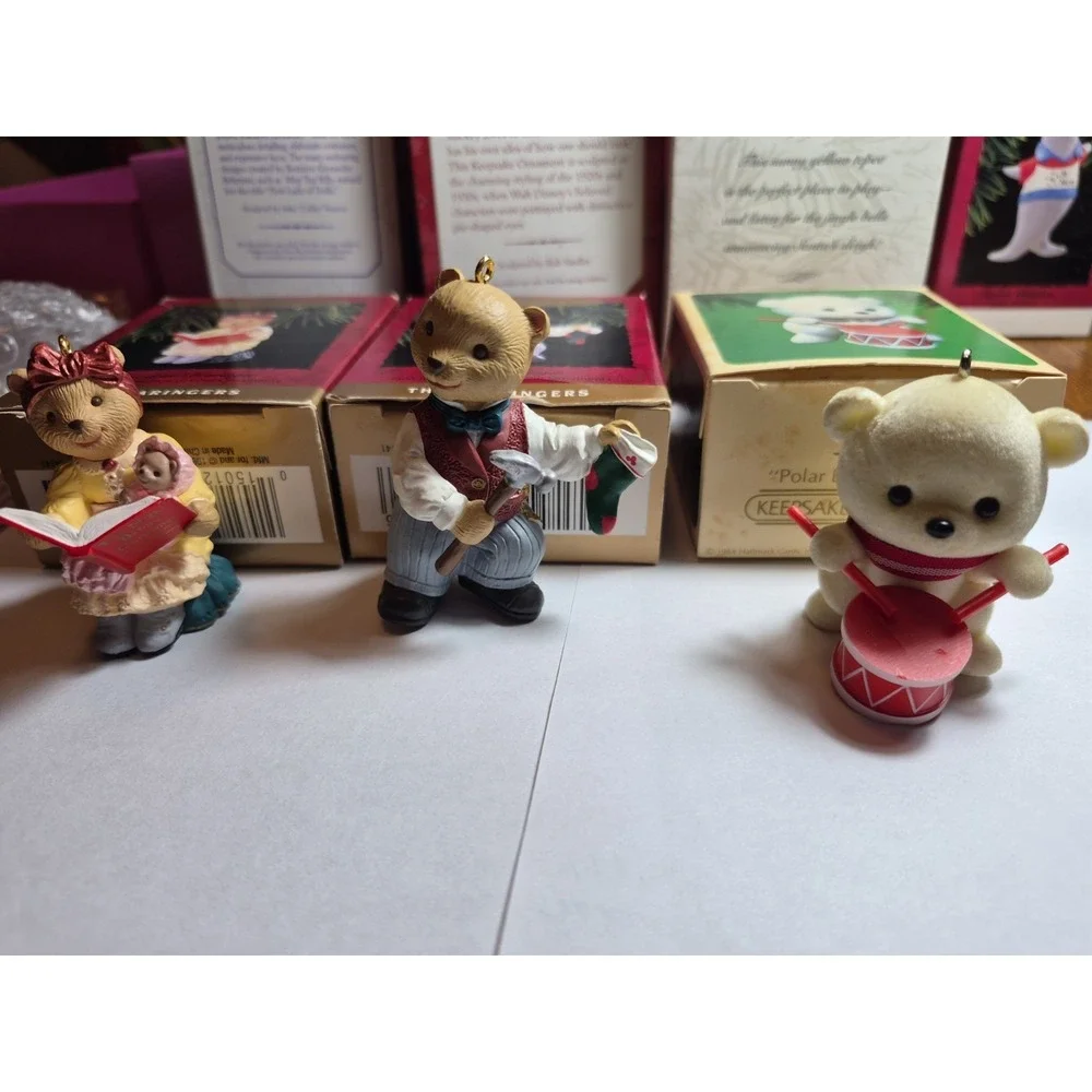 Hallmark Christmas Ornaments Lot Of 3 -the Bearingers And Polar Bear Drummer